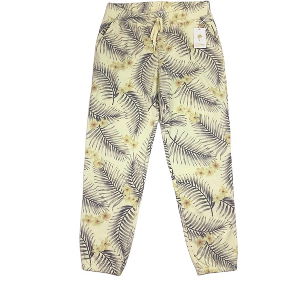 PJ Salvage Paradise Dreams Butter Tropical Jogger Pants. Size L NEW - Picture 3 of 10